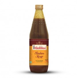 Goldiee Badam Kesar Dry Fruit Sharbat  Glass Bottle  700 millilitre